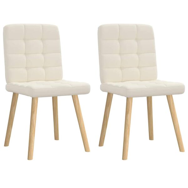 vidaXL Borðstofustólar 2 stk. Línáklæði