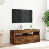 vidaXL Sj&oacute;nvarpssk&aacute;pur me&eth; LED Lj&oacute;sum Reykt&oacute;na Eikarlitur 90x35x40 cm
