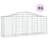 vidaXL Bogadregnir Grj&oacute;tkassar 6 stk. 200x50x80/100 cm Sinkh&uacute;&eth;a&eth; J&aacute;rn