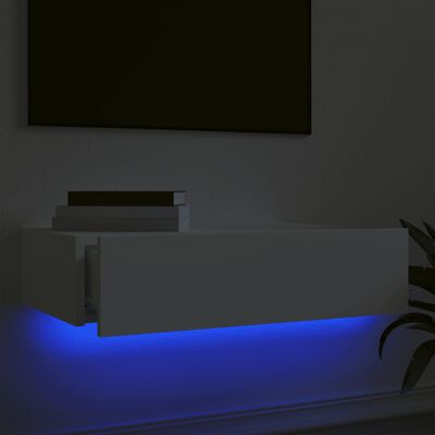 vidaXL Sjónvarpsskápur með LED-Ljósum Hvítur 60x35x15,5 cm