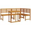 vidaXL Gar&eth;a Bekkur Set 3 pcs Br&uacute;nn Hrein akas&iacute;utr&eacute;