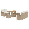 vidaXL Gar&eth;s&oacute;fa sett me&eth; p&uacute;&eth;i 8 pcs Drapplita&eth;ur p&oacute;l&yacute;rattan