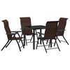 vidaXL Gar&eth;ur bor&eth;sett 5 pcs Br&uacute;nn Dufth&uacute;&eth;a&eth; st&aacute;l