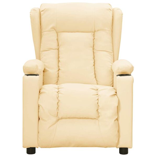 vidaXL rafmagns nuddstól krem gervi leður