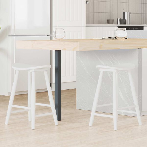 vidaXL Matsalst&oacute;lar 2 pcs Hv&iacute;tt 46 x 37 x 63 cm Solid Gummi Wood