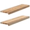 vidaXL gluggasyllur 2 stk &Oacute;me&eth;h&ouml;ndlu&eth; 80x20x2 cm gegnheil vi&eth;ar eik