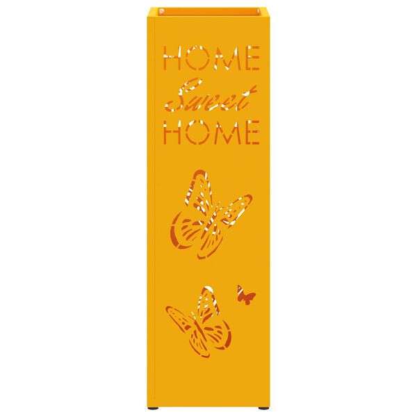 vidaXL Regnhlífastendur Sinnepsgulur 15.5 x 15.5 x 49 cm metal