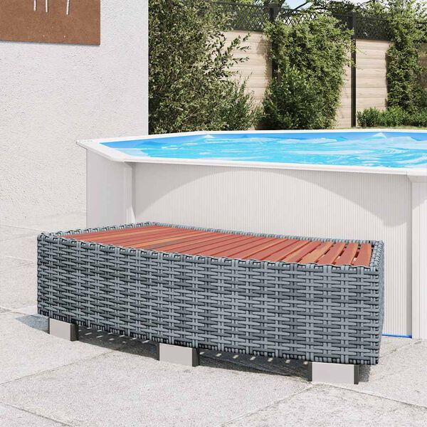 vidaXL Trappa fyrir Heilsulind Pólýrattan 92x45x25 cm