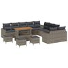 vidaXL Gar&eth;s&oacute;fa sett me&eth; p&uacute;&eth;i 18 pcs Gr&aacute;r p&oacute;l&yacute;rattan