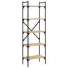 vidaXL B&oacute;kahilla me&eth; 5 Hillum Sonoma Eik 56x31,5x174cm Samsettur Vi&eth;ur