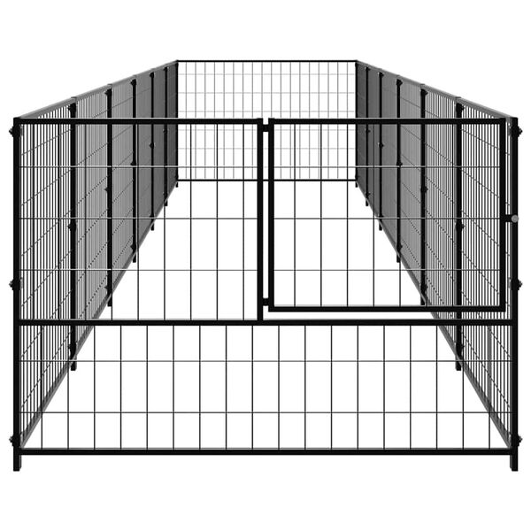 vidaXL Hundabyrgi Svart 6 m&sup2; St&aacute;l