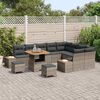 vidaXL Gar&eth;s&oacute;fa sett 12 pcs Gr&aacute;r p&oacute;l&yacute;rattan