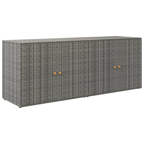 vidaXL Geymslusk&aacute;pur fyrir Gar&eth; Gr&aacute;r 198x55,5x80 cm P&oacute;l&yacute;rattan