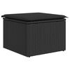 vidaXL 6 stykki gar&eth;s&oacute;fasett me&eth; p&uacute;&eth;um Black Poly Rattan Acacia