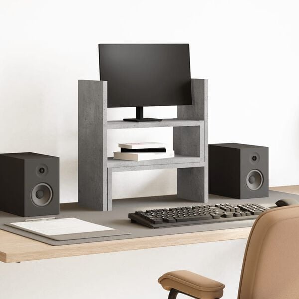 vidaXL Skrifbor&eth;sskipuleggjari Steypugr&aacute; 40x17x41 cm Samsettur Vi&eth;ur