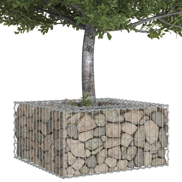 vidaXL Gabion h&aelig;kka&eth; r&uacute;m Silfur 80 x 80 x 40 cm Galvaniserad st&aacute;l