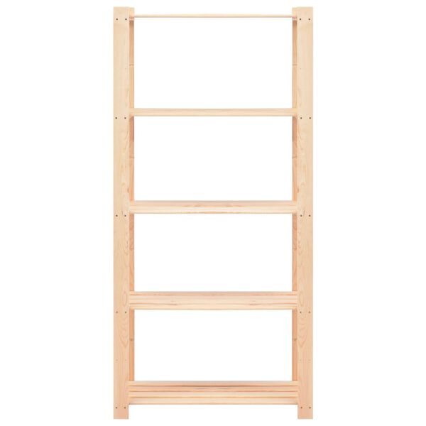 vidaXL Geymslurekkar 5 Hillur 5 stk. 80x38x170 cm Gegnheil Fura 250 kg