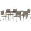 vidaXL Gar&eth;ur bor&eth;sett 7 pcs Gr&aacute;r p&oacute;l&yacute;rattan