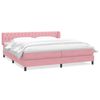 vidaXL Spring r&uacute;m me&eth; d&yacute;num Bleikt 180x210 cm Flauel