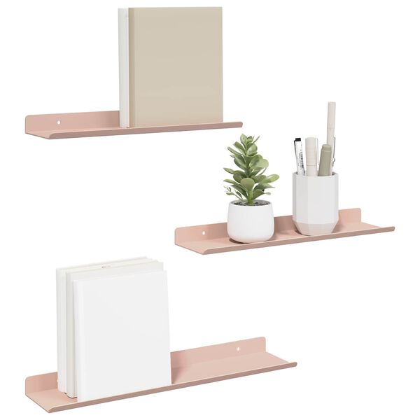 vidaXL Flj&oacute;tandi skrifbor&eth; 3 pcs Bleikur 40 x 9 x 2,5 cm St&aacute;l