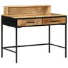 vidaXL Veggbor&eth; Br&uacute;nn 100 x 55 x 89.5 cm &THORN;&eacute;tt mang&oacute;tr&eacute; og m&aacute;lmur