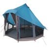 vidaXL Tipi tjald me&eth; &thorn;aki me&eth; geymslu Bl&aacute;r 404 x 370 x 270 cm taft