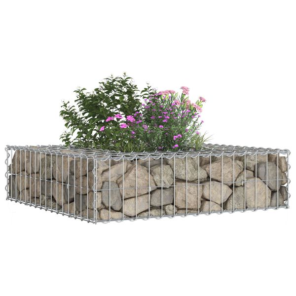 vidaXL Gabion h&aelig;kka&eth; r&uacute;m Silfur 80 x 80 x 20 cm Galvaniserad st&aacute;l