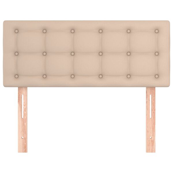 vidaXL Höfðagafl 100x5x78/88 cm Cappuccino-brúnt Leðurlíki