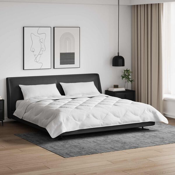 vidaXL S&aelig;ng me&eth; kodda 3 pcs Hv&iacute;tt Microfleece