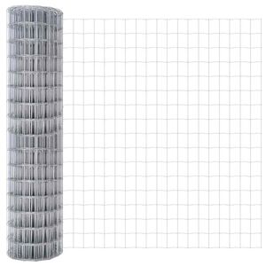 vidaXL Evrópsk girðing Silfur 1 x 25 m Heitt dýpi galvaniseruð járn
