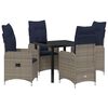 vidaXL Bor&eth; og st&oacute;laflokkur me&eth; p&uacute;&eth;i 5 pcs Gr&aacute;r PE rattan