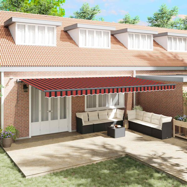 vidaXL R&uacute;&eth;ufegar me&eth; orange and brown 600 &times; 300 cm P&oacute;l&yacute;ester