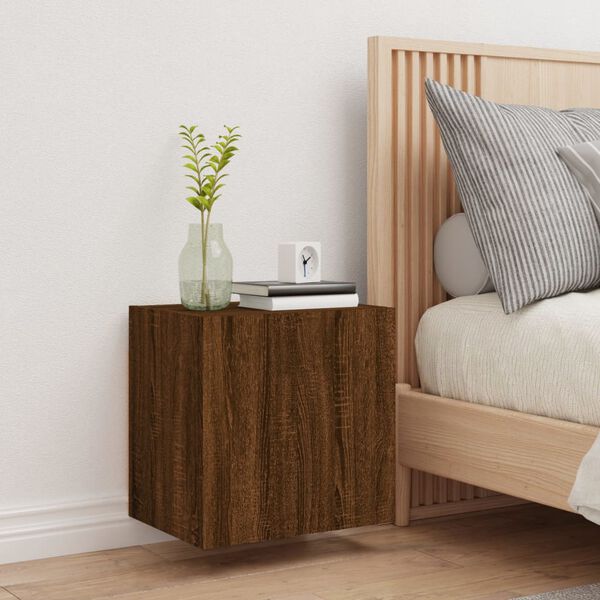 vidaXL Sj&oacute;nvarpsveggsk&aacute;pur Br&uacute;n Eik 40,5x30x40 cm Samsettur vi&eth;ur