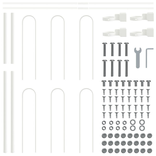 vidaXL Gar&eth;hefti Hv&iacute;tt 1.7 x 1.2 m Duftlita&eth; st&aacute;l