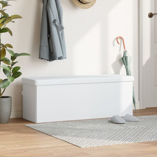 vidaXL Geymslubekkur Samfellanlegur Hv&iacute;tur PVC