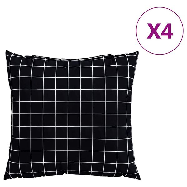 vidaXL Dreifip&uacute;&eth;ar 4 pcs Svartar r&uacute;tur 40 x 40 cm P&oacute;l&yacute;ester Efni