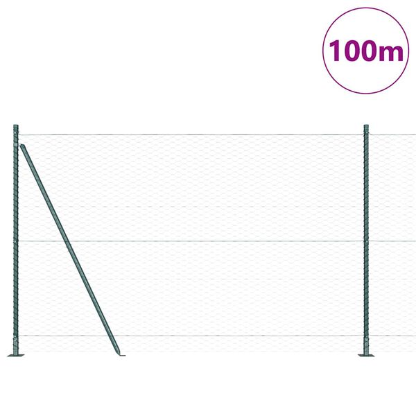 vidaXL Gir&eth;ingarp&oacute;stur Gr&aelig;nn 100 x 1,4 m (36 mm net) St&aacute;l og PVC
