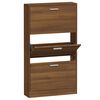 vidaXL Sk&oacute;sk&aacute;pur Br&uacute;nn Eikarlitur 59x17x108 cm Samsettur Vi&eth;ur