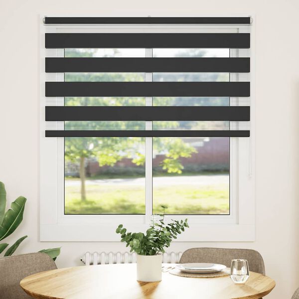 vidaXL Zebra Gard&iacute;na Sv&ouml;rt 120x150cm Efni Breidd 115,9cm P&oacute;l&yacute;ester