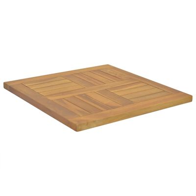 vidaXL Ferningur Borðplata 50x50x2,5 cm Gegnheill Tekkviður