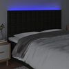 vidaXL LED h&ouml;fu&eth;gafl Svart 180x5x118/128 cm Efni