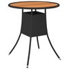 vidaXL Gar&eth;bor&eth; Svart &Oslash; 70 cm P&oacute;l&yacute;rattan og Gegnheill Akas&iacute;uvi&eth;ur