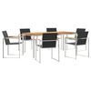 vidaXL Gar&eth;ur bor&eth;sett 7 pcs Br&uacute;nn Solid teak vi&eth;ur