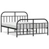 vidaXL R&uacute;mgrind &uacute;r M&aacute;lmi me&eth; H&ouml;fu&eth;gafli & F&oacute;tagafli Sv&ouml;rt 183x213 cm