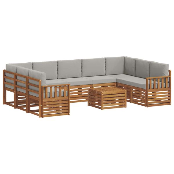 vidaXL S&oacute;fasett 10 pcs N&aacute;tt&uacute;rulegt og Lj&oacute;st Gr&aacute;tt Hrein akas&iacute;utr&eacute;