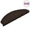 vidaXL Stigamottur sj&aacute;lfl&iacute;mandi 30 stk 65x21x4 cm d&ouml;kkbr&uacute;nar h&aacute;lfhringlaga st&oacute;rar