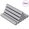 vidaXL &THORN;r&yacute;stistangir 12 pcs Silfur 8 x 55 mm St&aacute;l