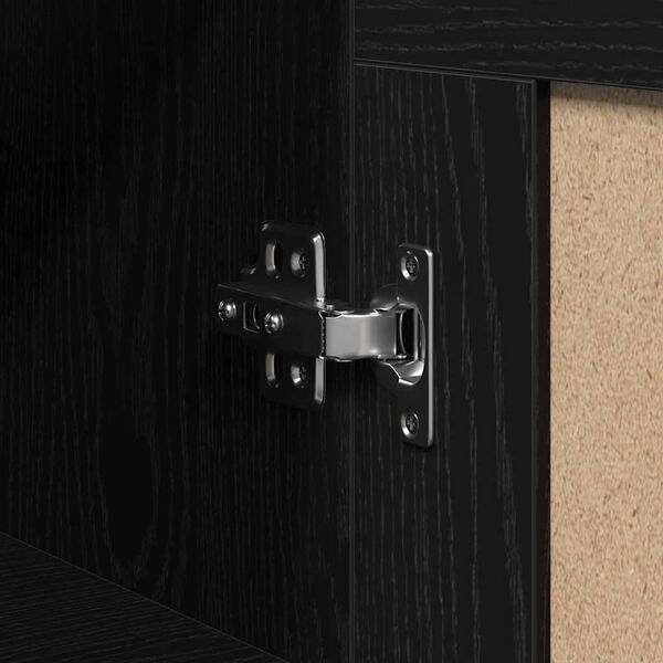 vidaXL Vegghengdur sk&aacute;pur Vegghengt Svartur Eik 69,5 x 34 x 90 cm