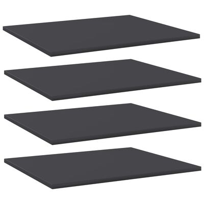 805270 vidaXL Bookshelf Boards 4 pcs Grey 60x50x1,5 cm Chipboard