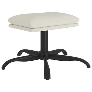 vidaXL Fótskemill Rjómahvítur 60x60x36 cm Flauel